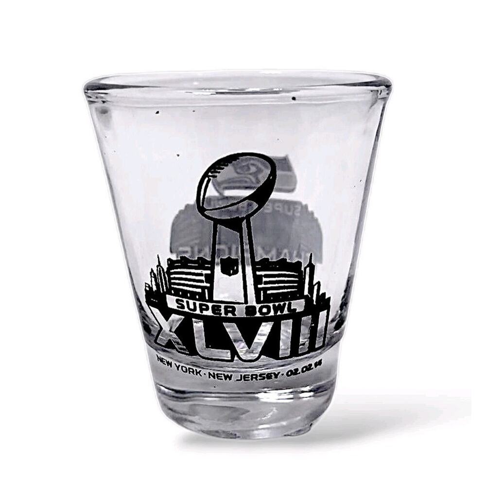 SUPER BOWL 48 XLVIII Shot Glass Champions Seattle Seahawks NY NJ NFL Official‎